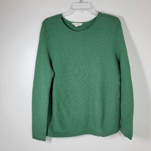 Seasalt Cornwall Green Ribbed 100% Cotton Sweater Jumper Women Sz 8/EU40/UK12